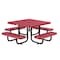 Global Industrial Square Kids Picnic Table, Red, Expanded Metal, 46 in L, 24-1/2 in H Overall 277151KRD - alternate 1